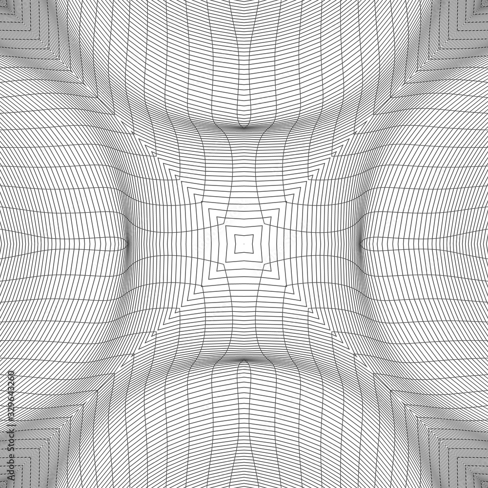 Aufkleber seamless abstract geometric pattern. volumetric forms of many lines. kaleidoscope of 3d images.