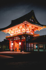 Silhouette and Romon Gate at Fushimi Inari taisha shrine, Kyoto, Japan