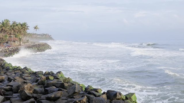 waves varkala india beach