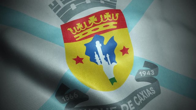 Brazil Flag City of Duque de Caxias Seamless Looping Waving Animation