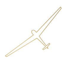 golden sailplane icon- vector illustration