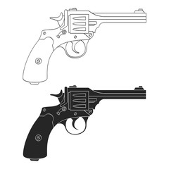 Vector monochrome icon with Revolver