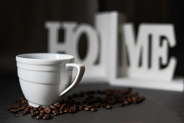 coffee beans on a dark background