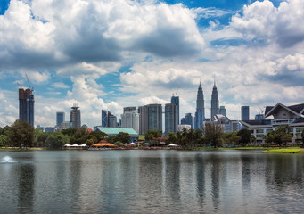 Fototapeta na wymiar Malaysia, Kuala Lumpur, 11.11.2017. View of the Petronas Towers. Twin Towers, capital