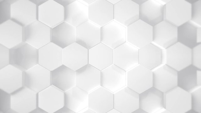 Hexagons Background Clean White Loop 02