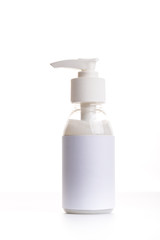 Plastic bottle of household cleaning product isolated on a white background. cosmetic product. House cleaning