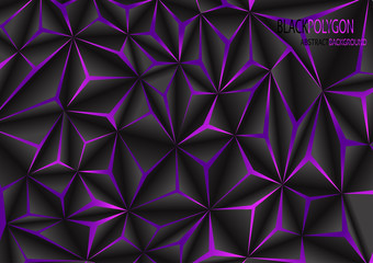 Abstract black polygon purple light futuirstic technology design background vector illustration.