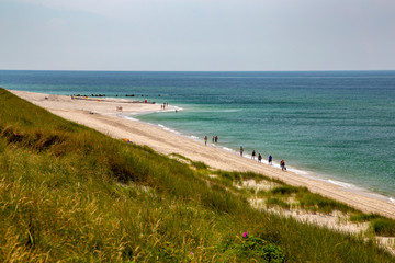 Sylt beach with walkers