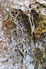 Rock texture, made by the action of wind and water, Itambe State Park, Minas Gerais, Brazil
