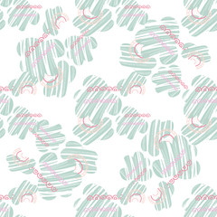 Vector kids pattern with cute native cloud. Cute scandinavian seamless background in calm colors