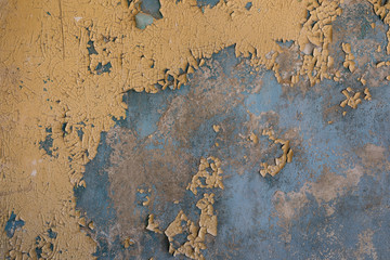 decayed wall with peeling paint