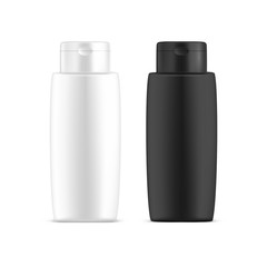 White and black 3d bottles for cosmetics