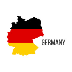 Obraz premium Germany flag map. The flag of the country in the form of borders. Stock vector illustration isolated on white background.
