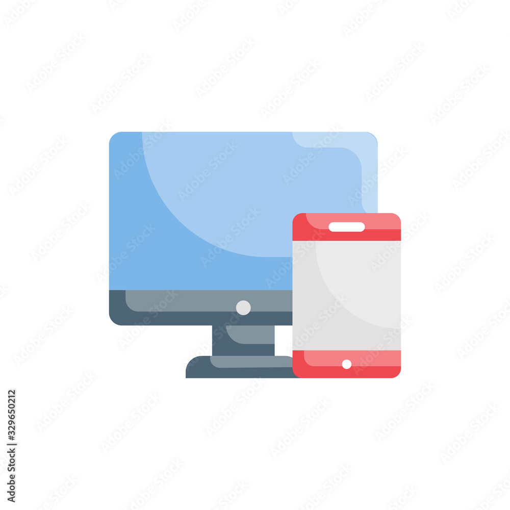 Poster responsive design vector illustration flat design and development style icon