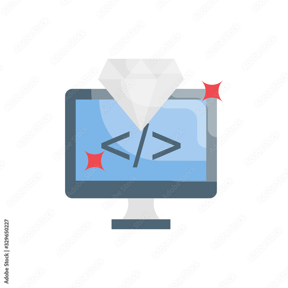 Poster clean code vector illustration flat design and development style icon