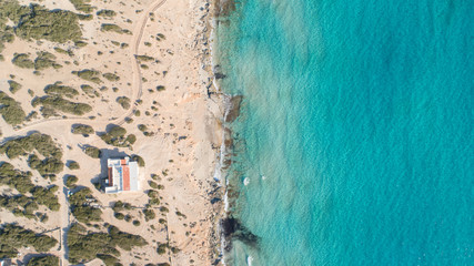 turquoise sea beach from a bird's eye view