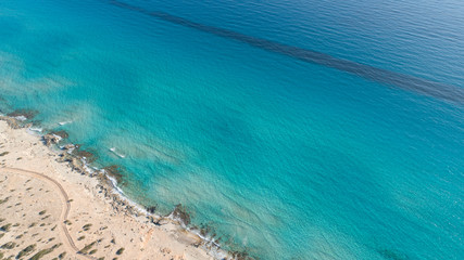 turquoise sea beach from a bird's eye view