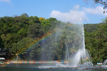 Fototapeta premium Sweet rainbow fountain in park