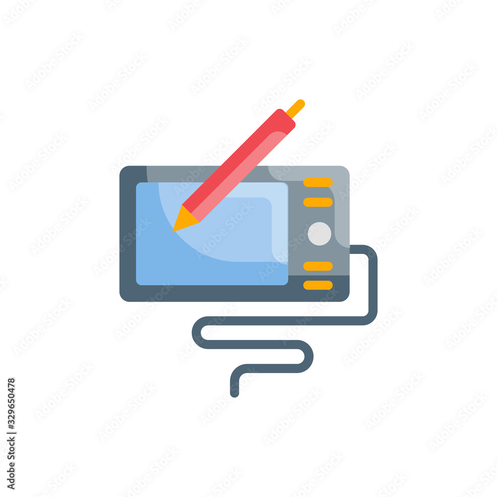 Poster digital drawing vector illustration flat design and development style icon