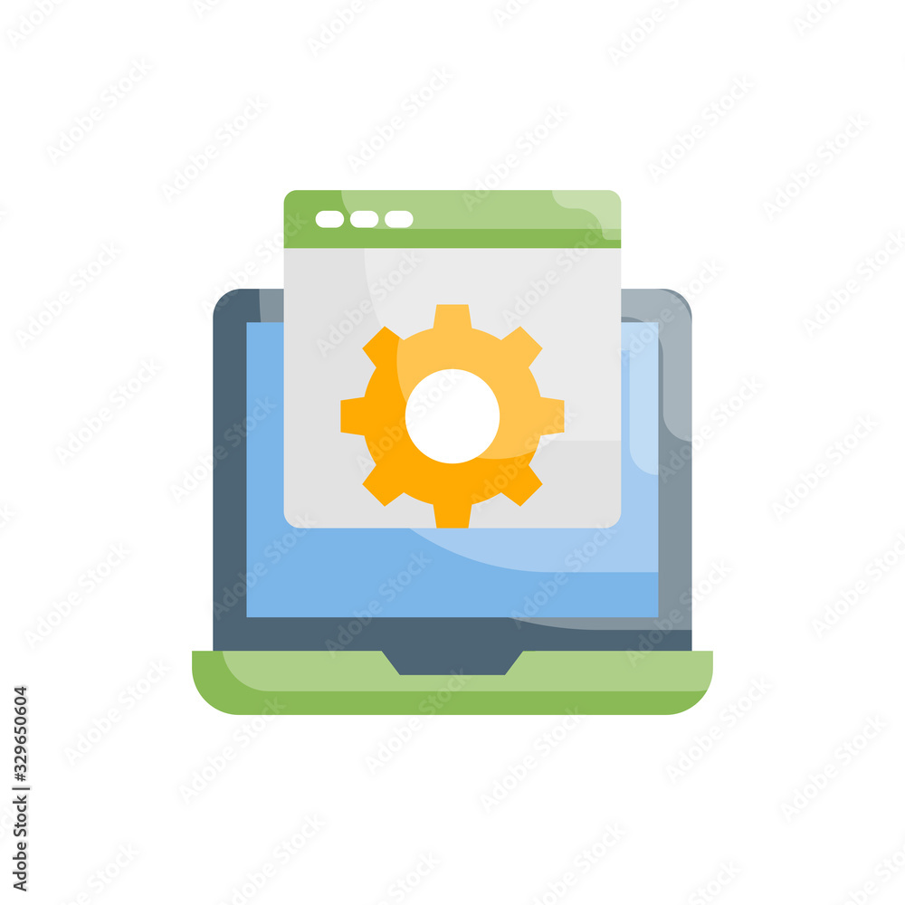 Poster web setting vector illustration flat design and development style icon