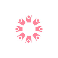 People crowd, Pink edition on white