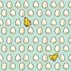 Eggs and Chicken Seamless Pattern