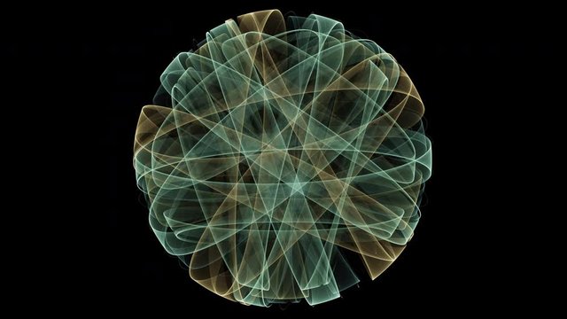 Evolving abstract circular geometric mathematical patten on black
