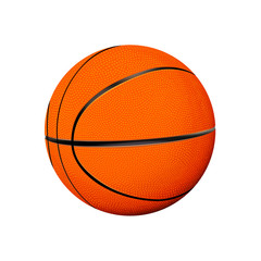Realistic 3d basketball ball isolated on white background. Vector illustration.