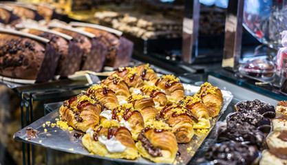 plates with assorted cakes