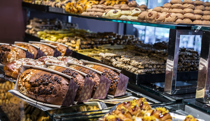 plates with assorted cakes