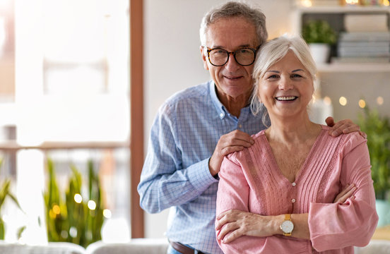 Portrait of a happy senior couple at home 