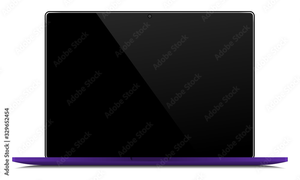 Aufkleber realistic vector laptop with black screen, notebook mockup in eps 10