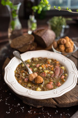 German Lentil and Sausage Soup or Stew