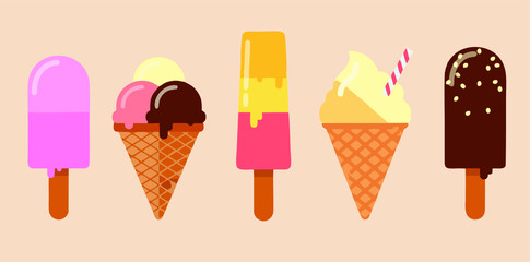 ice cream on a pink background