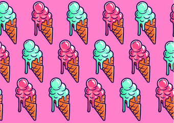 ice cream on a pink background
