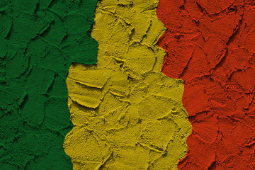 Green yellow red reggae background on the wall