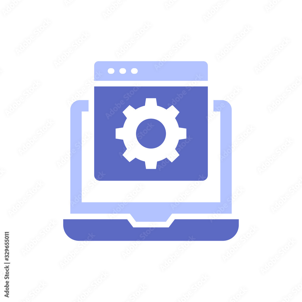 Poster web setting icon vector illustration glyph design and development style icon