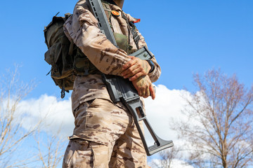 Soldier camouflage in the field