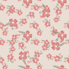 Fashionable cute pattern in nativel flowers. Floral seamless background for textiles, fabrics, covers, wallpapers, print, gift wrapping