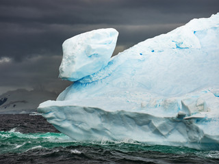 head-shape iceberg in Antarctica