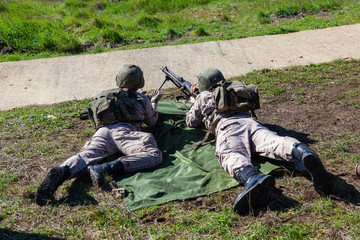 Ground soldiers on the firing range