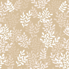 Vector seamless floral pattern with hand drawn small branches. Cute simple design for wallpaper, fabric, textile, wrapping paper