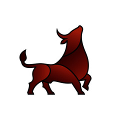 Strong bull design template logo vector