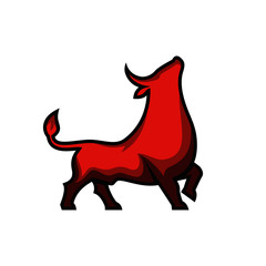 Strong bull design template logo vector