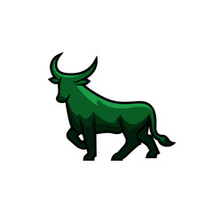 Strong bull design template logo vector