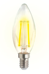 oval led bulb on white