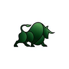 Strong bull design template logo vector