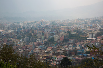 Areal view of Kathmandu, Nepal