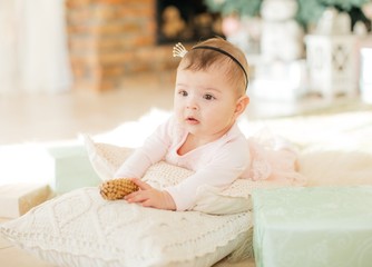 Fototapeta premium Portrait of a cute little girl 