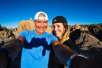 Happy Adventure Couple Selfie